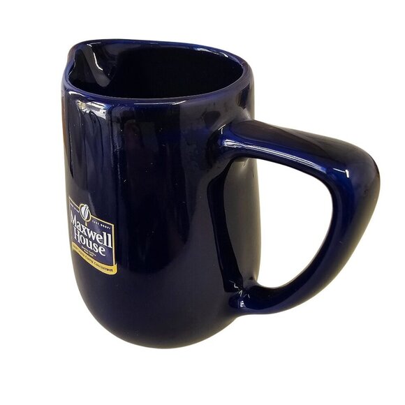 ITI Maxwell House Vintage Cobalt Blue Ceramic Creamer 4.5"H Collectable - Picture 8 of 8